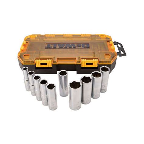 DEWALT DWMT73814 Deep Socket Set 1 2 Drive Steel