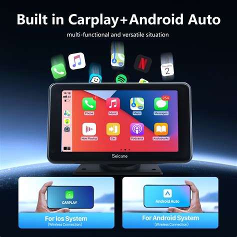7" Carplay Screen Android Auto MP5 Player WiFi FM with Rearview Front ...