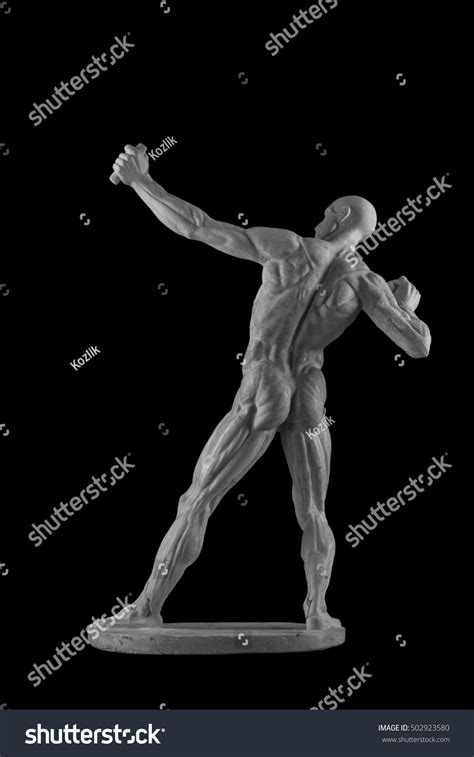 Plaster Statue Naked Anatomical Human Figure Stock Photo