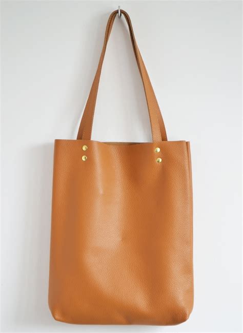 TOTE BAG Leather Tote Bag Everyday Tan Leather Tote Bag - Etsy