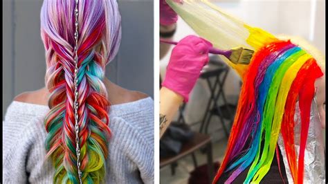 Top 10 Before And After Hairstyles Transformations Rainbow Hair Self