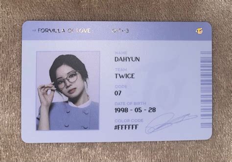 TWICE FOL Dahyun ID Card Hobbies Toys Memorabilia Collectibles K