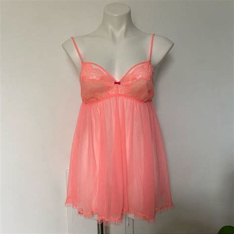 Victoria S Secret Intimates Sleepwear Nwt Victoriassecret Sexy Sheer Teddy Slip Hot Pink