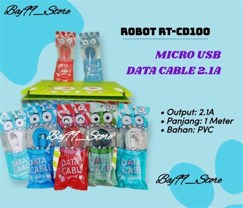 KABEL DATA ROBOT RT CD100 MICRO USB 2A ORIGINAL Lazada Indonesia