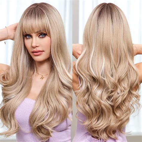 Emmor Ombre Blonde Per Cken F R Frauen Highlight Farbper Cken Mit Pony