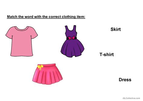 Clothing Vocabulary Matching Game G English Esl Powerpoints