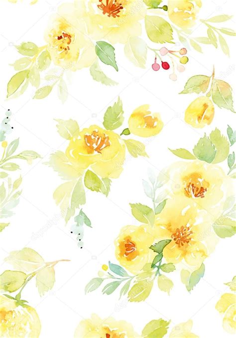 Watercolor Flower Pattern Stock Vector Karma