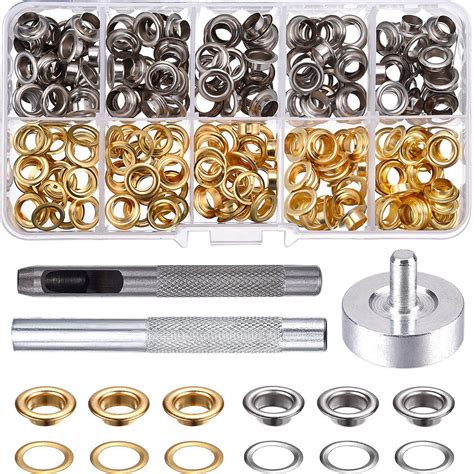 100 Set Grommet Installation Kit 14 Brass Tarp Tent Flag Awning