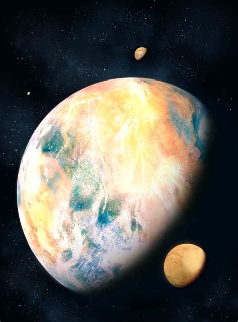 an artist's rendering of the planets in outer space