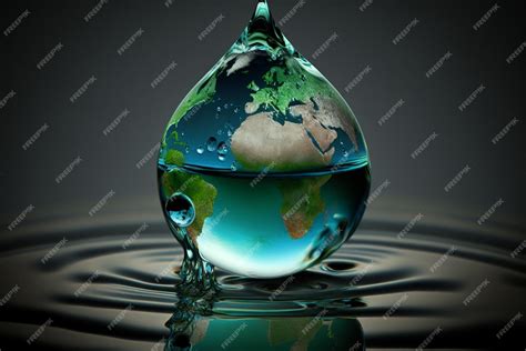 Premium AI Image | A earth water droplet AI