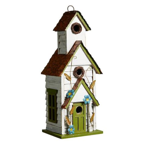 Zaer Ltd International Gray Galvanized Hanging Animal Cow Birdhouse