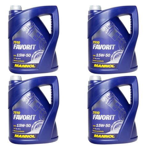 MANNOL Motoröl 15W50 Favorit 4 X 5 Liter online im MVH Shop kaufe, 72,95