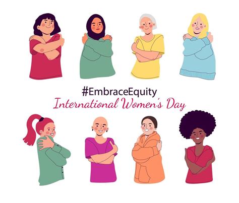 Embrace Equity International Women S Day Campaign Vector Illustration