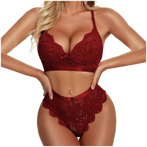 Yuhangmm Bra Wireless Set Gathered Underwear Pajamas Sexy Women S Lingerie Set Thin Lace