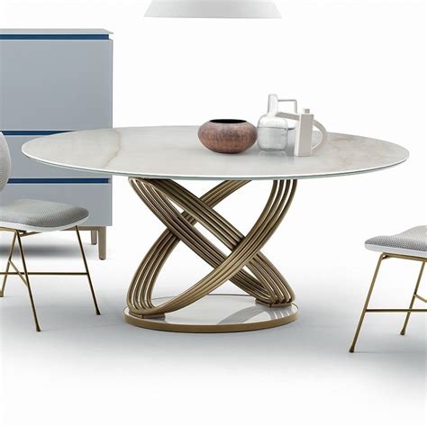 Круглый стол с керамической столешницей - 82 фото