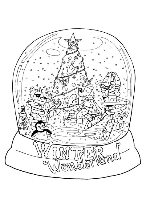 Snow Globe Coloring Sheet Coloring Pages