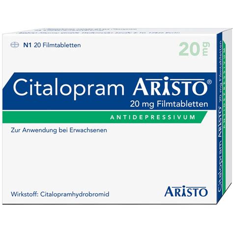 Citalopram Aristo® 20 Mg 20 St Mit Dem E Rezept Kaufen Shop Apotheke