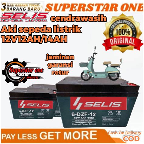 Aki Sepeda Listrik Selis Cendrawasih 12V12AH 14AH ORIGINAL Lazada