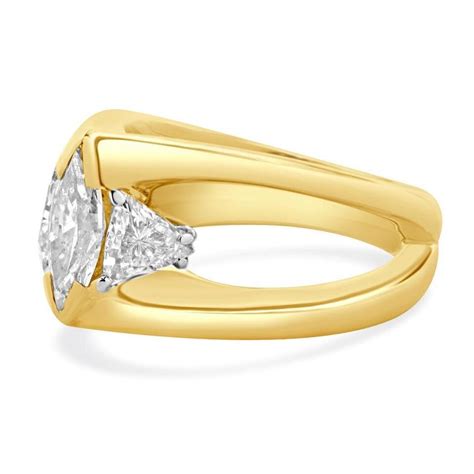 14 Karat Yellow Gold Marquise Cut Diamond Engagement Ring Ebay