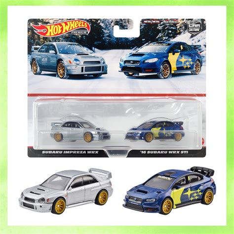Hot Wheels Premium 2 Pack Subaru Impreza WRX 16 Subaru WRX STI Minicar 3 Years Old And Up