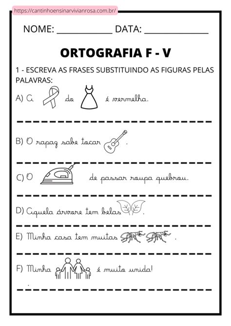 Atividades Com F Ou V 4 Ano - Atividades ortográficas f ou v baixe gratuitamente – Artofit