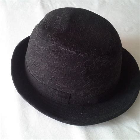 Accessories Black Jolly Roger Flocked Skull Hat Fedora Poshmark