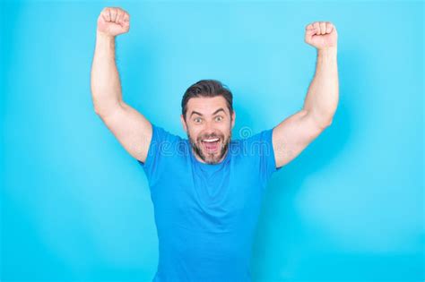 Emotional Of Excited Man Human Reaction And Emotions Close Up Of