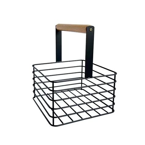 Steel Metal Square Storage Basket Vintage Style Snack Food Organizer
