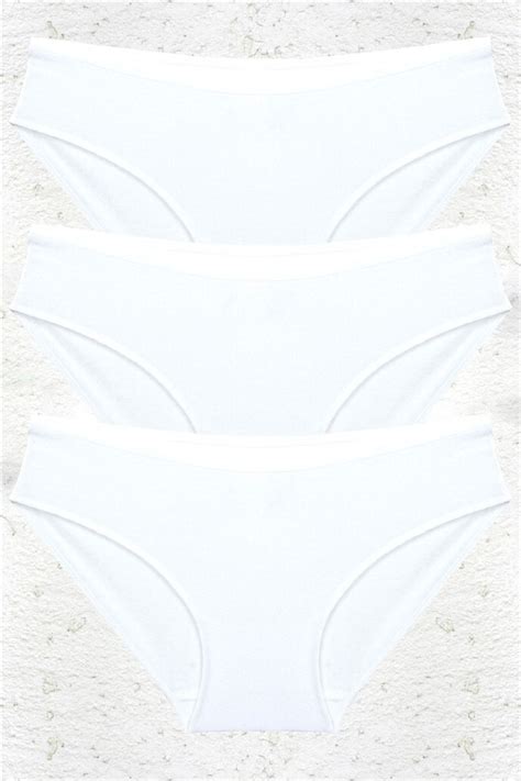 BSM lü Kadın Beyaz Modal Pamuklu Yüksek Kalite Doğal Kilot Bikini