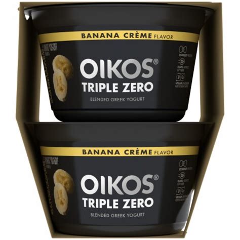 Dannon Oikos Triple Zero Banana Creme Blended Greek Yogurt 21 2 Oz