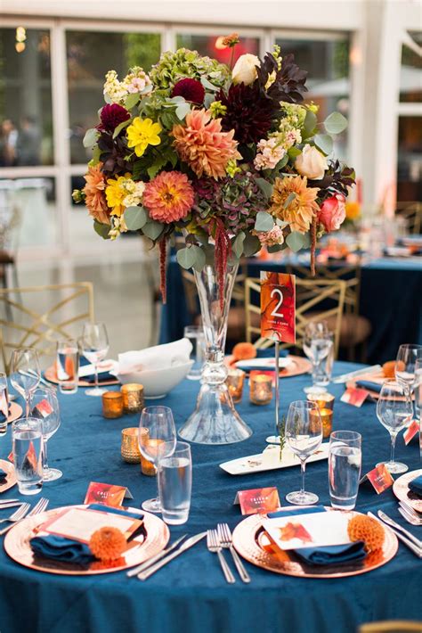 A Navy Blue and Burnt Orange Wedding - Flora Nova Design - Premier ...