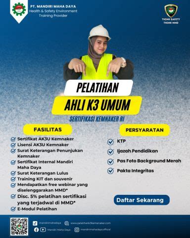 Pengertian Ahli K3 Umum Pelatihan K3 KEMNAKER PT MANDIRI MAHA DAYA