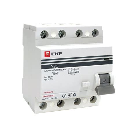 Выключатель дифференциального тока УЗО EKF 4п 40А 30мА АС PROxima elcb ...