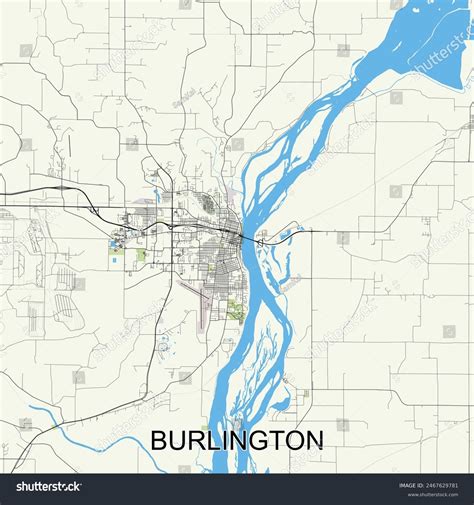Burlington Iowa United States Map Poster Stock Vector (Royalty Free