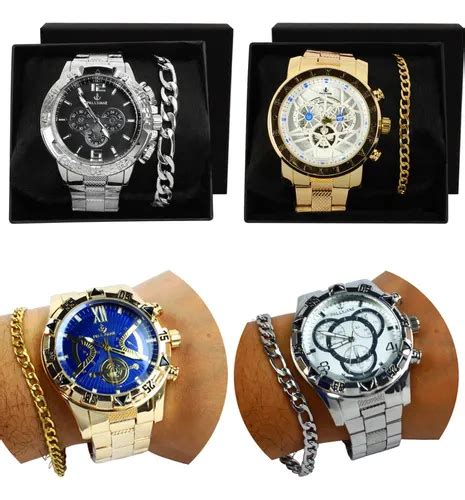 Kit 10 Relógio Masculino Grande Pulseira Caixa Atacado Agua ...
