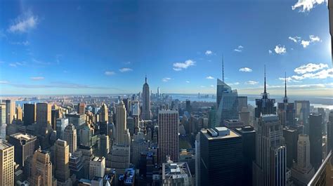 Premium Photo A Stunning Panoramic View Of New York Citys Skyline On