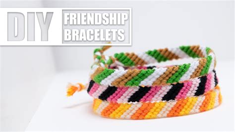 Diy Candy Stripe Diagonal Striped Friendship Bracelets Easy