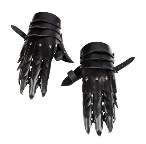 100% Authentic Shop Now, BEST Price Guaranteed Brand New Plain Black Leather Gauntlets Gloves ...