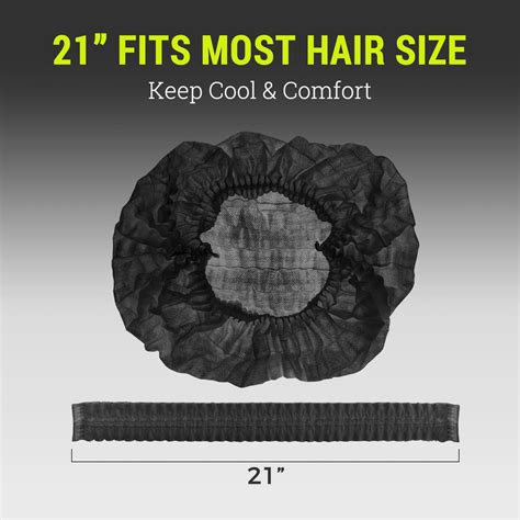 [1000 Count] Heavy Duty Bouffant Hair Covers, Black, Case of 10/100