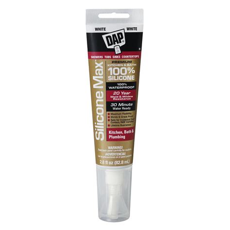Dap Silicone Max 28 Oz White 100 Premium Kitchen And Bath Silicone