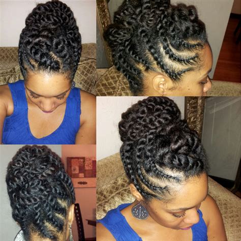 Tiffany Nichols Design Flat Twist Natural Hair Updo Protective Hairstyle