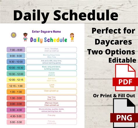 Daycare schedule ideas – Artofit