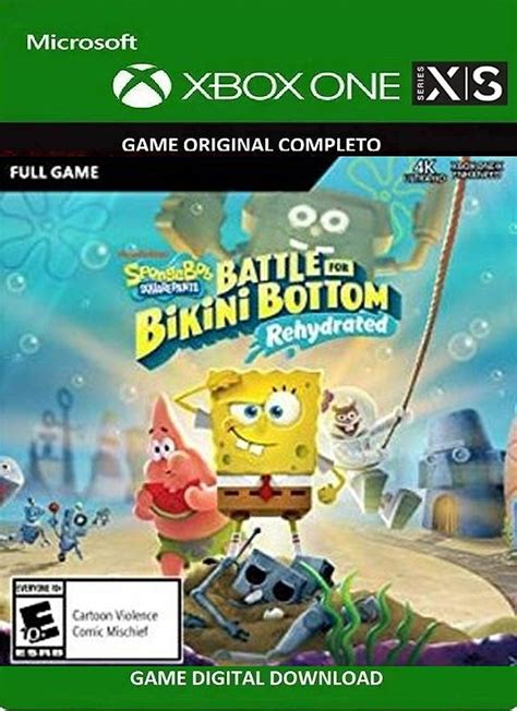 SpongeBob SquarePants Battle for Bikini Bottom Rehydrated Xbox One Séries S X Game Mídia
