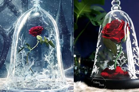 Beauty And The Beast Enchanted Rose Snow Globe Plandetransformacion