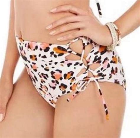 Hula Honey High Waist Lace Up Bikini Swim Bottom Size Undefined New With Tags From Kris