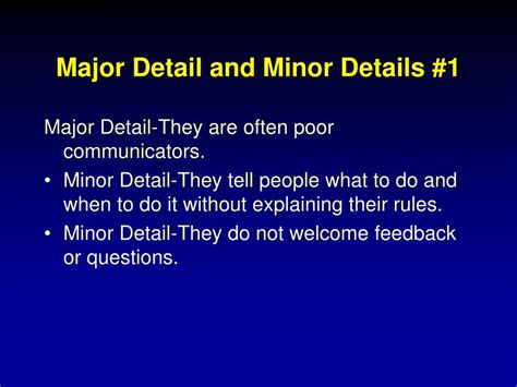 Ppt Main Ideas Major Details And Minor Details Powerpoint