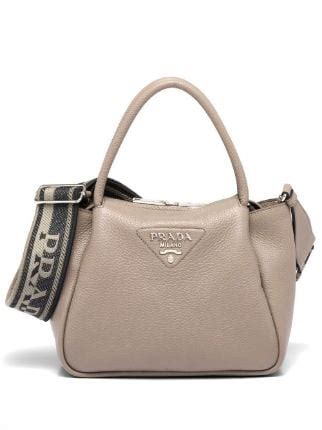 Prada Logo Lettering Top Handle Bag Neutrals Farfetch