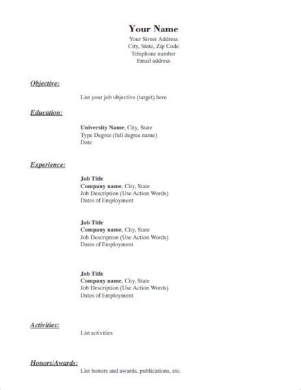 Simple Resume 14 Examples Format Pdf