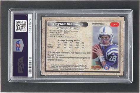 Peyton Manning Bowman S Best Rc Psa Pristine Auction