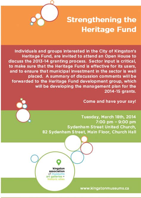 STRENGTHENING THE HERITAGE FUND | Kingston Association of Museums, Art ...